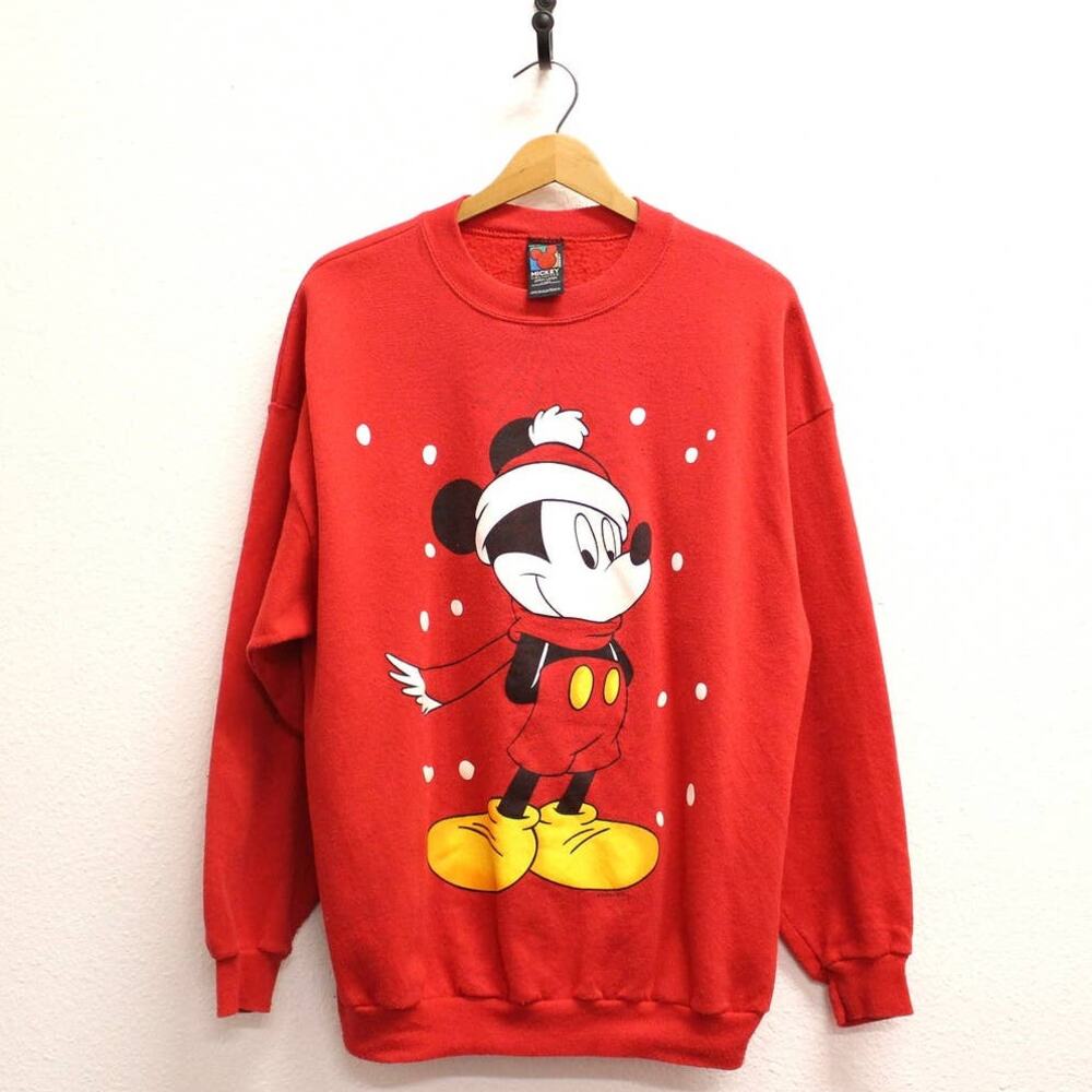 Vintage Walt Disney Mickey Santa Christmas Sweatshirt XL